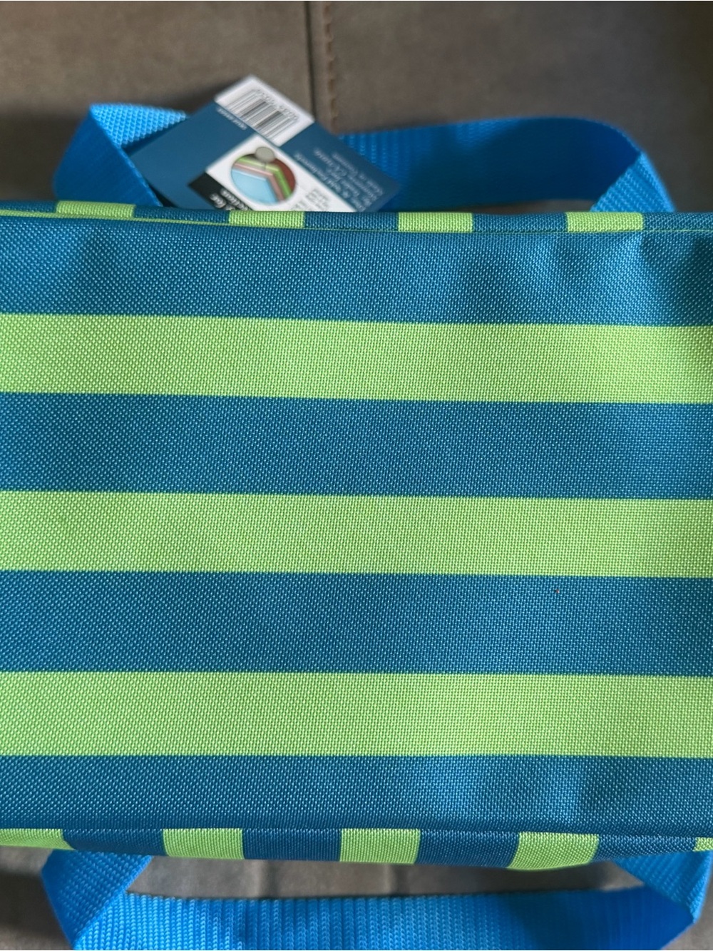 Trader Joe's Green & Blue Striped Insulated Lunch Bag - Picture 3 of 4